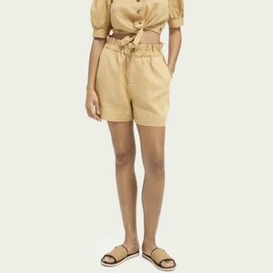 SCOTCH & SODA Elasticated Linen Camel Shorts